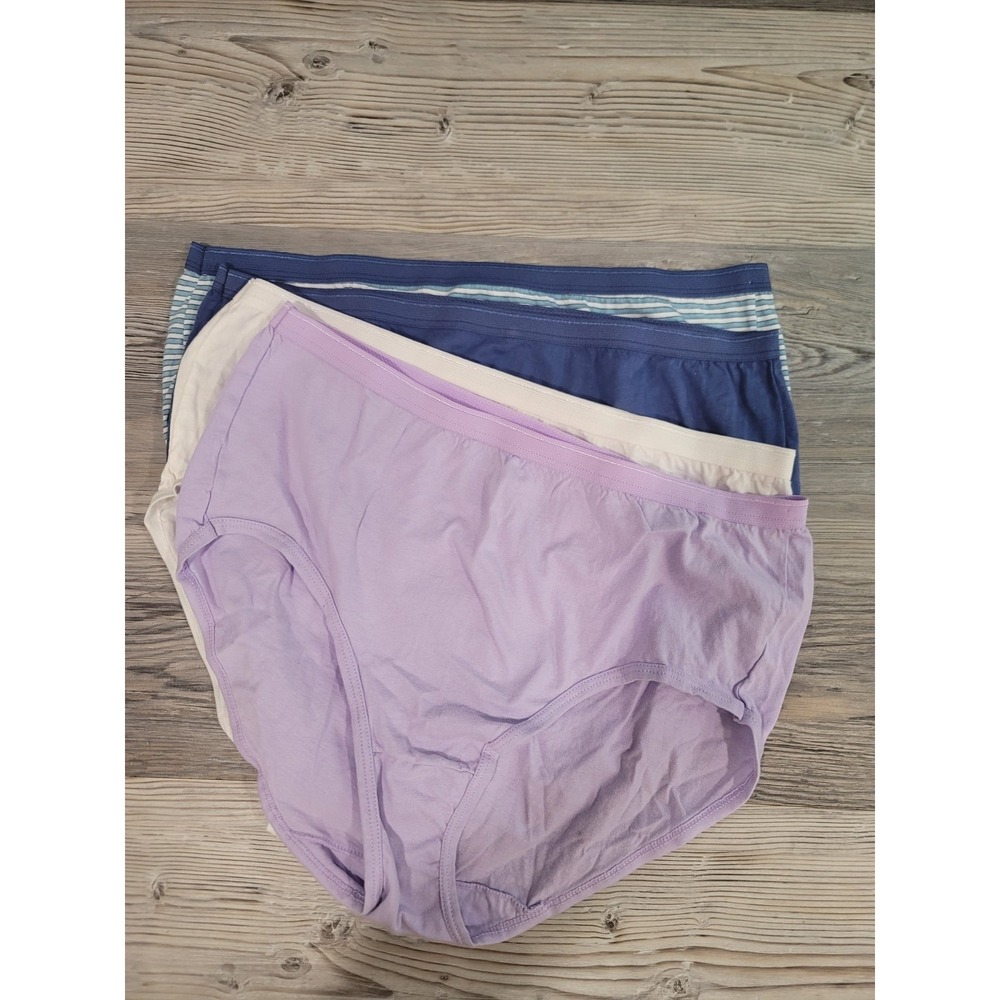 Fruit of the Loom Womens Cotton Briefs High Rise Size 9 Multicolor 4 Pack